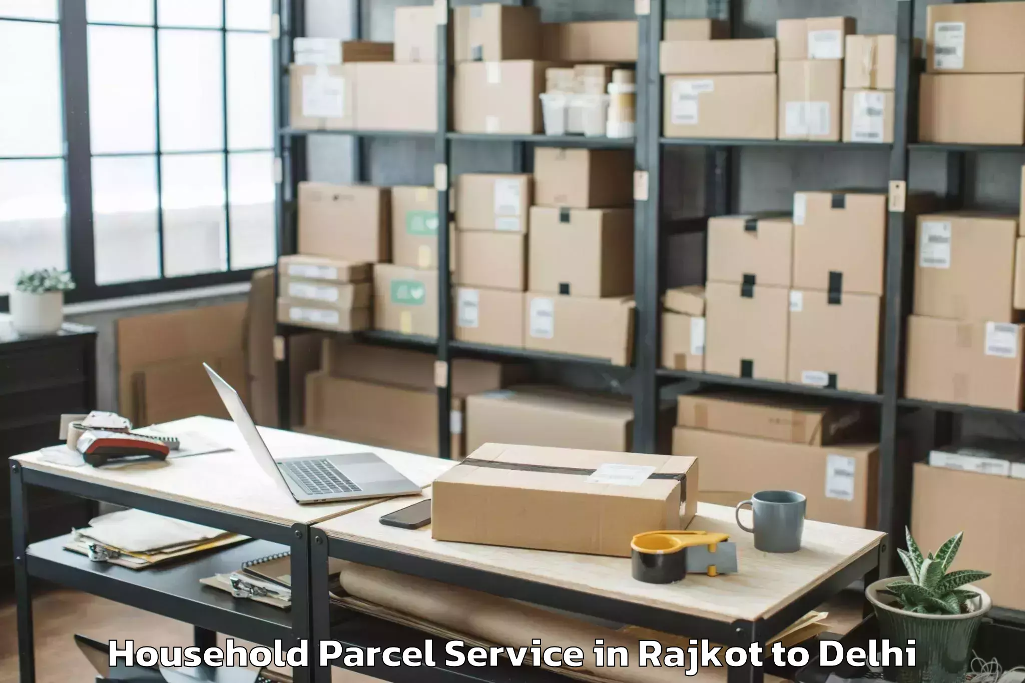 Book Your Rajkot to Palam Household Parcel Today